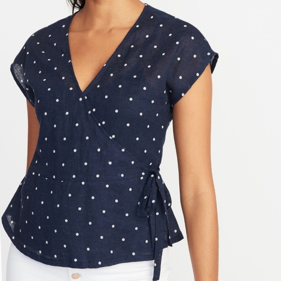 Old Navy Tops - 🎈Old Navy Wrap Linen/Blend Top, NWT, Sz XL